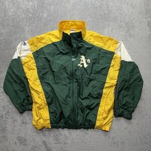Vintage Oakland Athletics Jacket Mens Large Green MLB Baseball‎ Apex One 90s